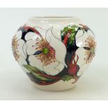 Moorcroft Rambling Rose Vase: Vase design trial piece, height 11cm.