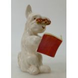 Beswick seated comical dog: Beswick comical dog with spectacles reading book 831.
