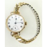 9ct gold ladies watch: Watch with hallmarked gold case,