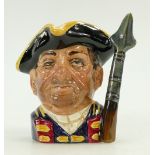 Royal Doulton prototype small character jug Guardsman D6775: Character jug by Royal Doulton painted