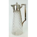 Silver plated & cut glass Claret Jug: Claret Jug measuring 30cm high.