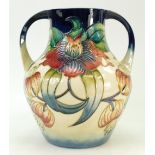 Moorcroft Anna Lily two handled vase: Vase height 26cm.