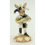 Royal Doulton Bunnykins prototype figure The Jester: Jester figure painted in different coloured