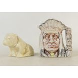 Royal Doulton Bulldog and North American Indian: Royal Doutlon small bulldog (without union jack