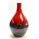 Royal Doulton very large Flambé veined pattern vase: Vase model #1623, 41cm high x 25cm wide.