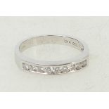 18ct white gold half Eternity Diamond ring: Ring set with diamonds approx .33ct, size N, 3.5grams.