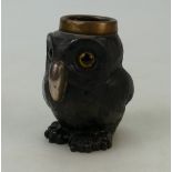 Doulton Lambeth stoneware inkwell in the form of a Owl: An Owl inkwell by Doulton Lambeth,