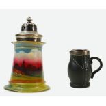 Royal Doulton Sugar Sifter and miniature Jug: Sifter by Royal Doulton decorated with hand painted