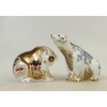 Royal Crown Derby Paperweights: Paperweights to include Rocky Mountain Bear, and Polar Bear,