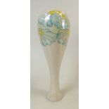 Lise B Moorcroft Skittle Vase: Vase dated 1989 with Daisy decoration, production fault to base,