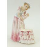 Royal Doulton prototype figure a woman with baby & cot: Figure painted in a different colourway