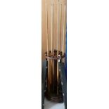 Victorian Rotating Mahogany Snooker Cue Stand: Snooker Cue Stand in tubular form,