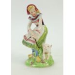 Beswick figurine 1230: Girl in Danish National dress leading a pig (crazing).