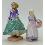 Royal Doulton figure Pantalettes and Annette: Pantalettes ref HN1262 (small chip to bonnet) and