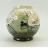 Moorcroft vase decorated in the Swan design, 1990 limited edition no.262 of 350, height 17cm.