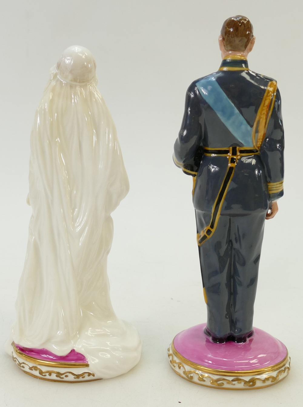 Royal Doulton Figures: Elizabeth Bowes HN4421 and Future King George HN4420 in Presentation Box by - Image 5 of 6