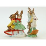 Royal Doulton Bunnykins DB81 and DB78: Billy and Buntie Sleigh Ride USA Special Events Tour