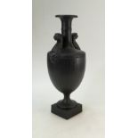 Wedgwood & Bentley prestige striped Panther vase: Vase with Black Basalt engine-turned decoration,