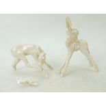 Royal Doulton prototype models of a donkey and horse foal: Figures by Raoh Schorr (calf ears