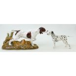 Royal Doulton Dogs: Pointer HN2624 & smaller Dalmation HN1116.