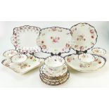 Cauldon hand decorated and gilded unusual part set: Cauldon part set comprising - one diamond and