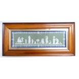 Wedgwood 3 colour plaque: Wedgwood rectangular plaque, measuring 12cm x 41cm,