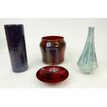 Royal Doulton mottled Flambé items: Flambé Jar, Royal Doulton ICC Flambé vase,
