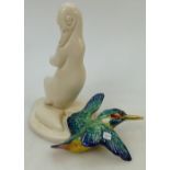 Beswick comical duck and Kingfisher wall plaque: Comical Beswick Duck 317 in cream glaze and