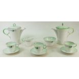 Shelley part coffee set: Part coffee set by Shelley in the 12465 Art Deco design comprising coffee