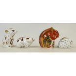Royal Crown Derby Paperweights: Paperweights to include Red Squirrel, collectors guild Bank Vole,