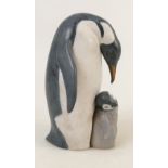 Lladro matt glazed figure titled 'Penguin Love': Penguin model 2519, height 23cm.