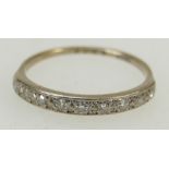 18ct White gold Diamond half eternity ring: Ring weighs 2.2 grams, size O.