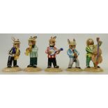 Royal Doulton Bunnykins Figures from the Jazz Band Collection: Figures comprising Trumpeter DB210,
