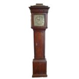 Georgian Oak cased Grandfather clock: Oak cased Grandfather clock cross banded with mahogany,