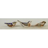 Royal Crown Derby Paperweight Garden Birds: Paperweights all have gold stoppers.