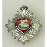 Silver & Enamel football Championship medal: Medal awarded to Pte J Shardlow 1917 winners of the