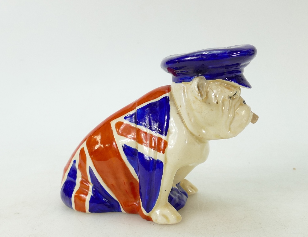 Royal Doulton seated bulldog with sailors cap: A medium size figure draped in union jack. - Image 3 of 4