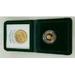 Full proof gold Sovereign: Cased Full Sovereign coin 1980 - proof, with certificate.
