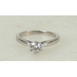 18ct white gold Solitaire Diamond ring: Diamond weight 50ct size M, 4.5 grams.