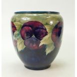 Moorcroft Pansy Jardiniere: A William Moorcroft Burslem jardiniere decorated in the Pansy design,