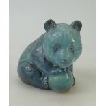 Beswick blue glazed Panda: Beswick model of a seated panda bear with foot on ball 738.