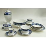 A large Wedgwood Blue Siam dinner and tea ware service: Wedgwood Siam service including coffee and