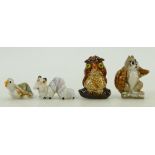 Wade 1950s Whimsies: Wade Whimsies Girl Squirrel, Merlin as a caterpillar,