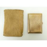 Of Titanic interest - Solid 9ct gold, smaller size cigarette case: Cigarette case,