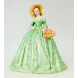 Royal Doulton prototype figure of a lady: Prototype figure for Royal Doulton of a lady with floral