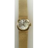 Omega Ladymatic 9ct gold ladies wristwatch: Wristwatch with 9ct gold bracelet, overall weight 32.