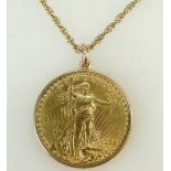 USA 1922 $20 gold coin: Liberty .