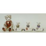 Royal Crown Derby Paperweight Bears: RCD bears to include large seated bears and miniature bears