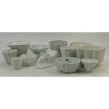 A good collection of pottery jelly Molds: Jelly molds by Shelley and other manufacturers,