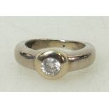 18ct white gold collar set Solitaire Diamond ring: Diamond weight approx 50ct size K, 12.2grams.